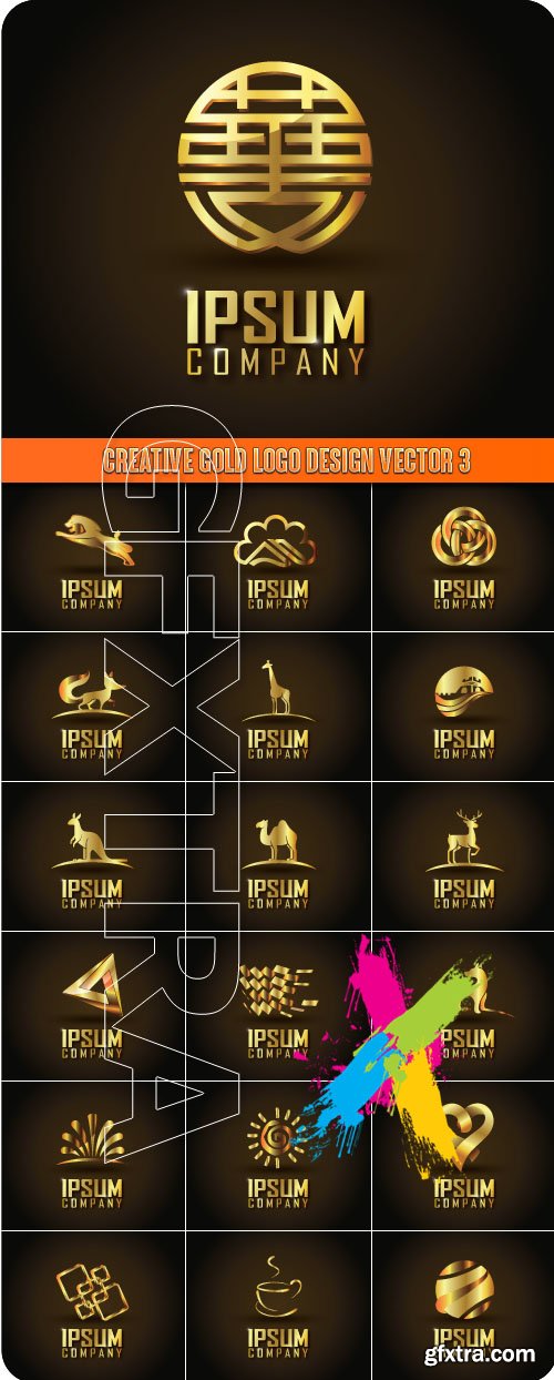 Creative Gold Logo Design vector 3