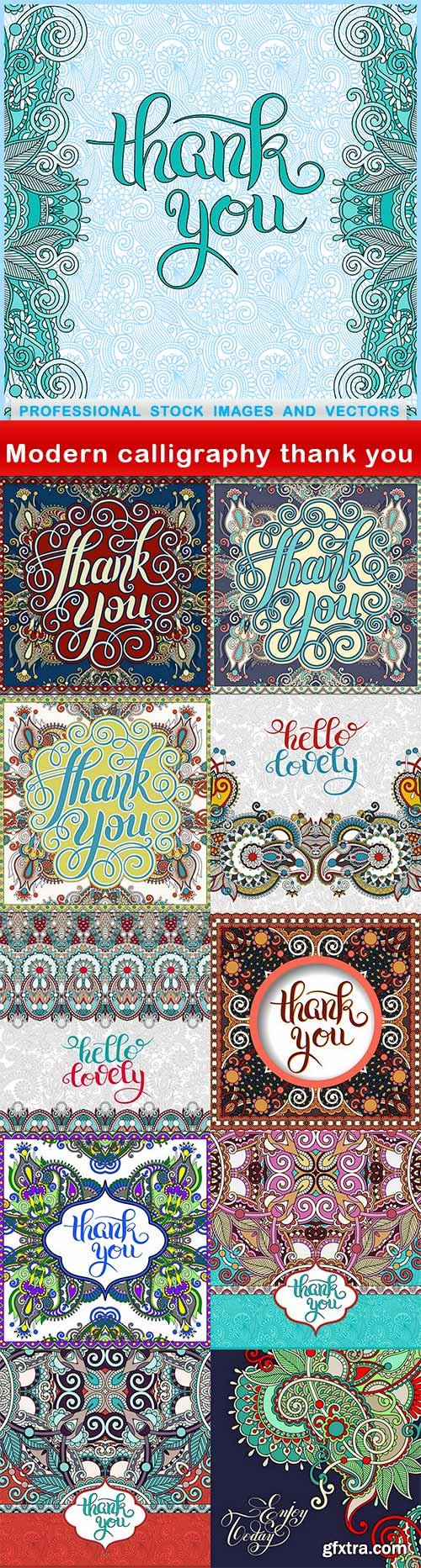 Modern calligraphy thank you - 11 EPS