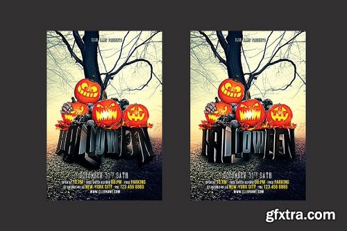 CreativeMarket Halloween Flyer 1130647