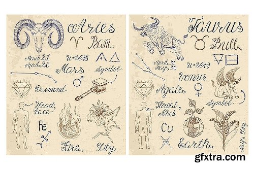 CreativeMarket Zodiac symbols 1138568