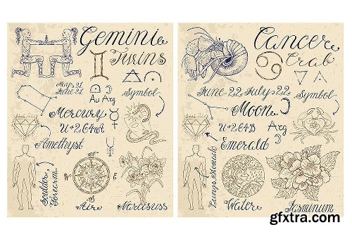 CreativeMarket Zodiac symbols 1138568