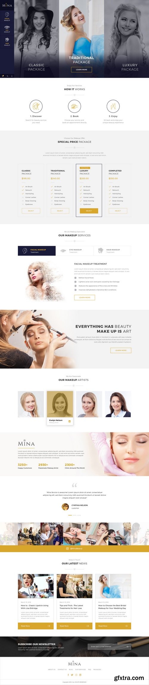 ThemeForest - Mina - Beauty Salon Makeup PSD Template Dark and Light 18174586