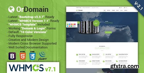 ThemeForest - OrDomain v1.5 - Responsive HTML5 WHMCS Hosting Template - 16410254