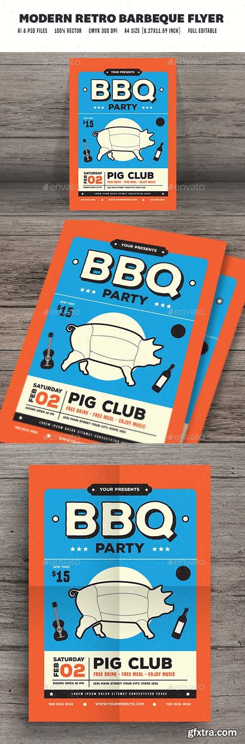 GR - Modern Retro Barbeque Flyer 19274952