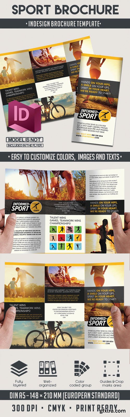 Sport Tri-Fold Brochure INDD Template