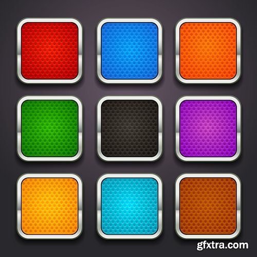 Collection icon button template design page web site 25 EPS