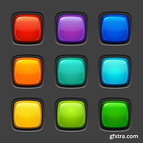 Collection icon button template design page web site 25 EPS