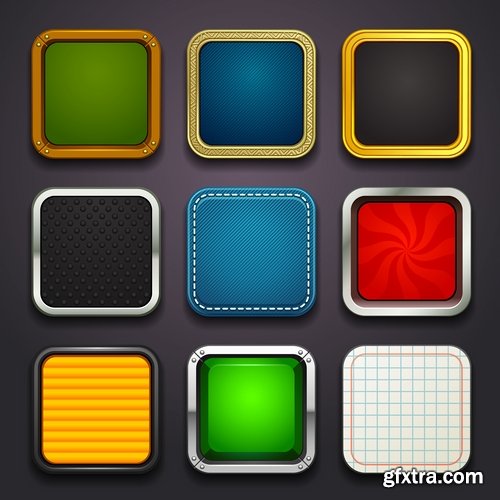 Collection icon button template design page web site 25 EPS