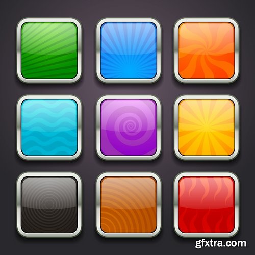 Collection icon button template design page web site 25 EPS