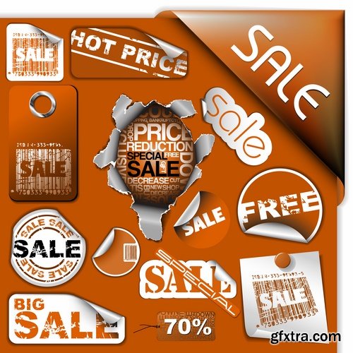 Collection of label discount sale sticker logo frame border card 2-25 EPS