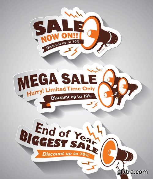 Collection of label discount sale sticker logo frame border card 2-25 EPS