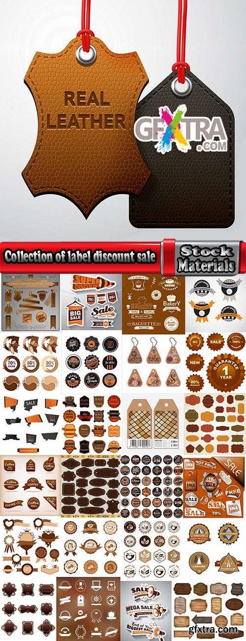 Collection of label discount sale sticker logo frame border card 2-25 EPS