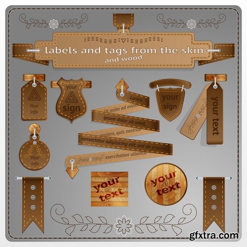 Collection of label discount sale sticker logo frame border card 2-25 EPS