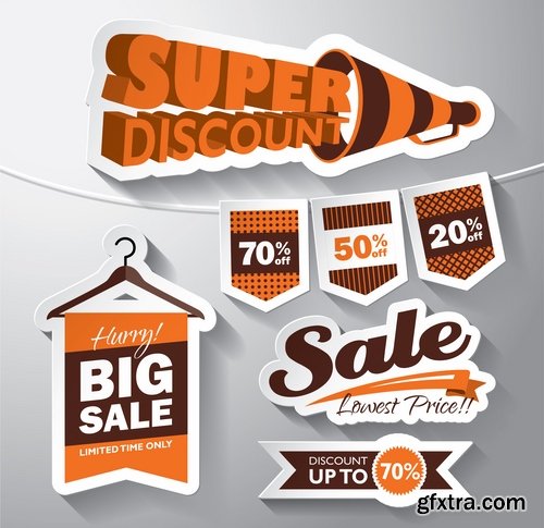 Collection of label discount sale sticker logo frame border card 2-25 EPS