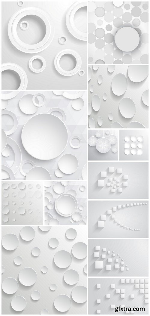 Background White paper circles 13X EPS