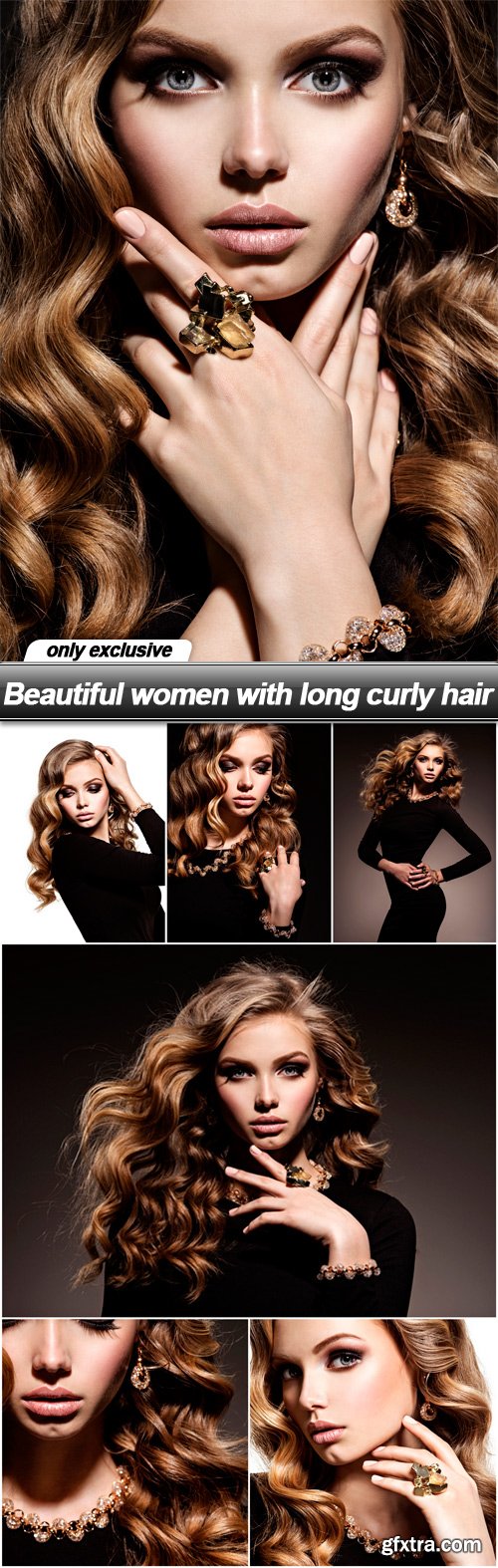 Beautiful women with long curly hair - 7 UHQ JPEG