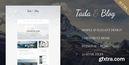 ThemeForest - Tada & Blog v1.0 - Personal Blog HTML Theme - 17269357