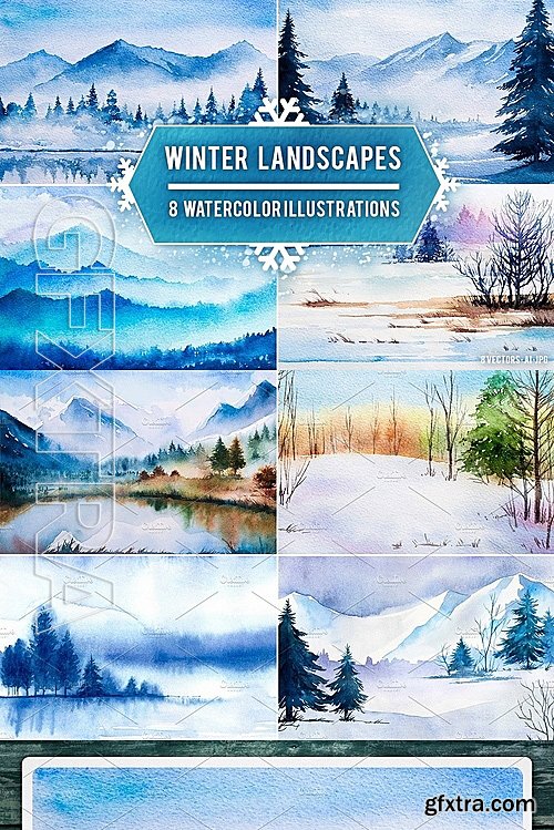 CM - Winter Landscapes set2 Watercolor 1153117