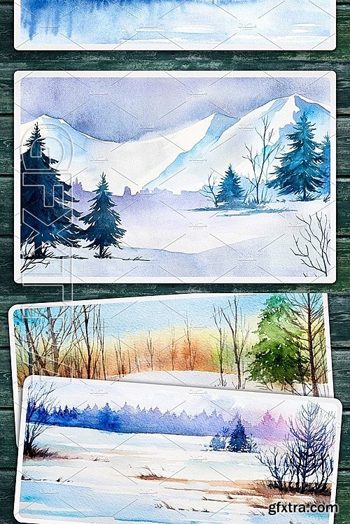 CM - Winter Landscapes set2 Watercolor 1153117