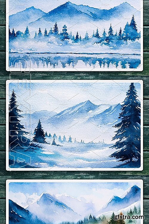 CM - Winter Landscapes set2 Watercolor 1153117