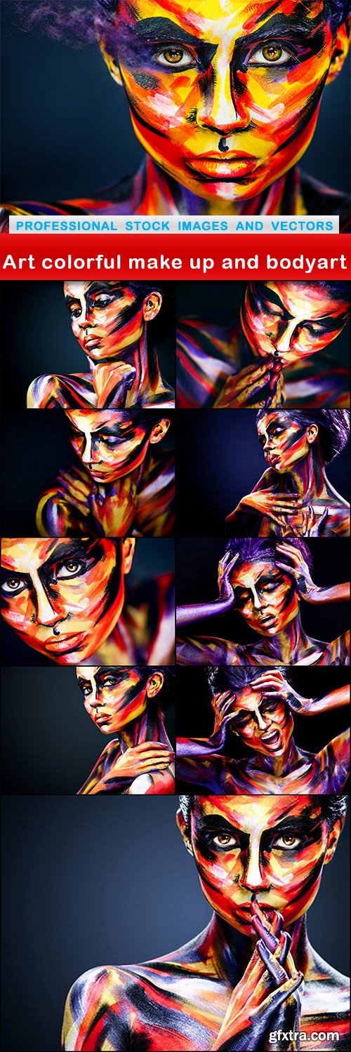 Art colorful make up and bodyart - 10 UHQ JPEG