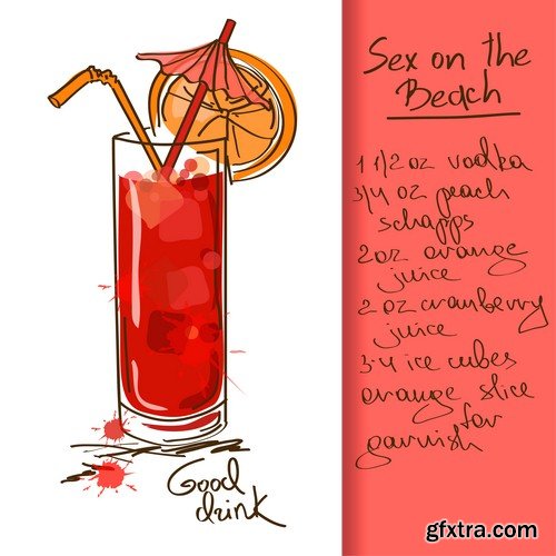 Cocktails illustration 5 - 8 EPS