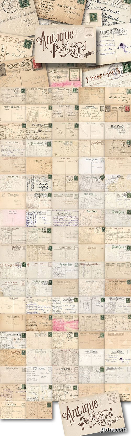 92 Antique Postcard Graphics Backgrounds