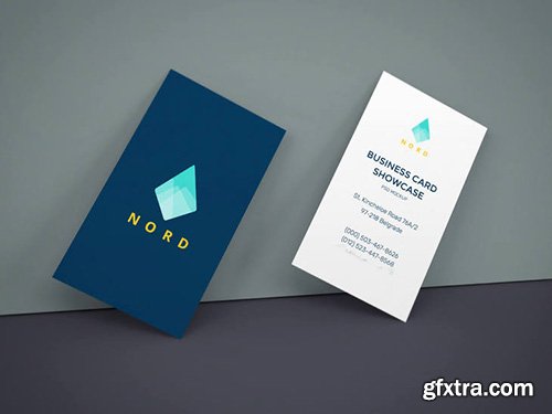 PSD Mock-Up - Business Cards On Wall