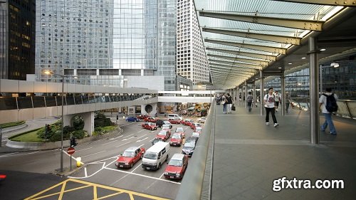 Сommuters on a moving walking transiting hong kong central mtr station hong