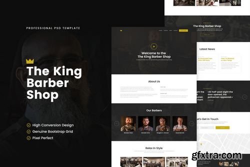 The King Barber Shop PSD Template