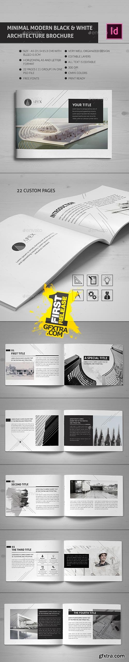 GraphicRiver - Minimal Modern Black & White Architecture Brochure Indd v 17456046