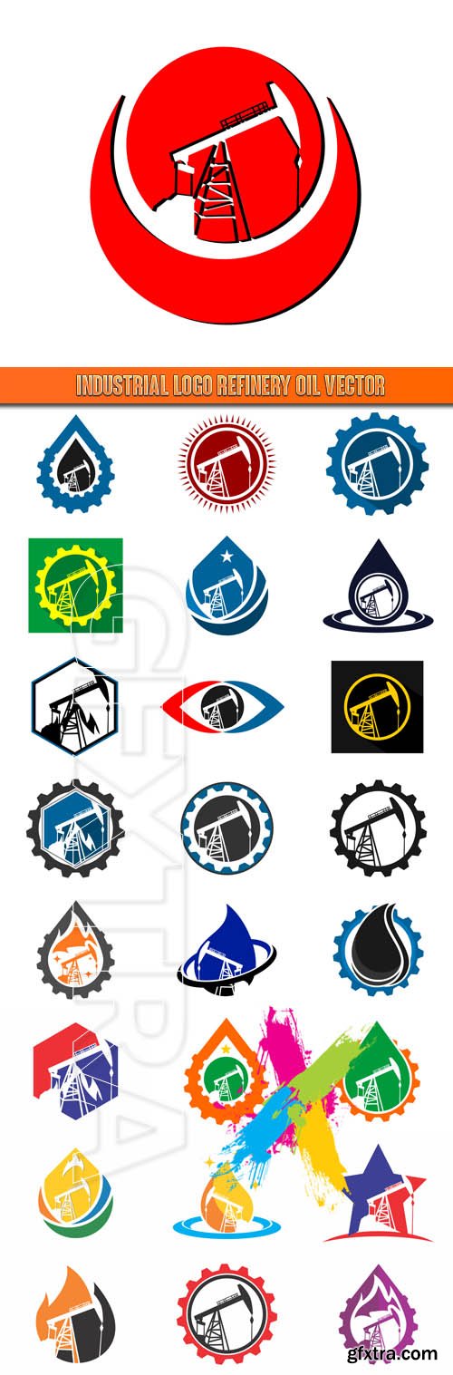 Industrial logo refinery oil vector