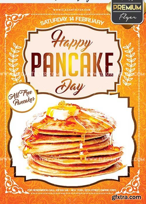 Pancake Day V2 Flyer PSD Template + Facebook Cover