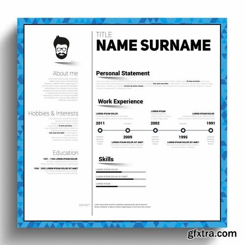 Collection resume template example profile flyer banner advertising sheet cover 25 EPS