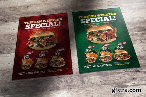 CreativeMarket Turkish kebab flyer 1137892