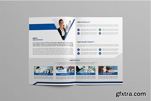 CreativeMarket Corporate Bifold Brochure 1137985