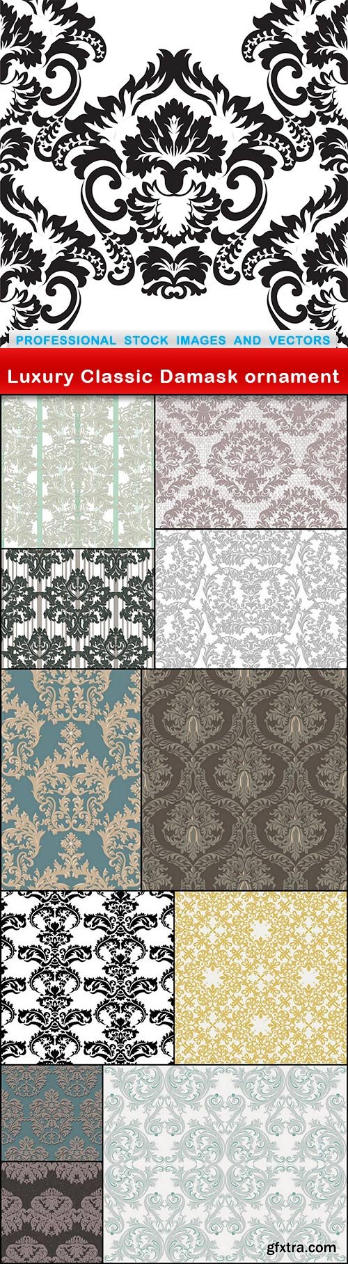 Luxury Classic Damask ornament - 12 EPS