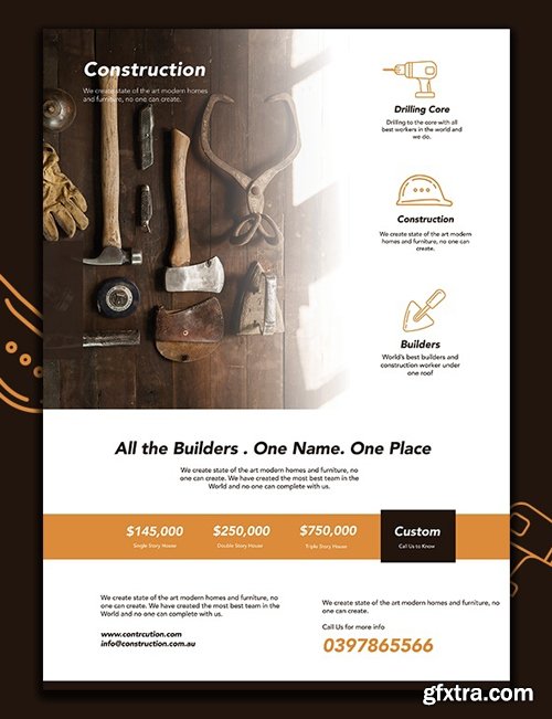 Construction Flyer A4 - PSD template