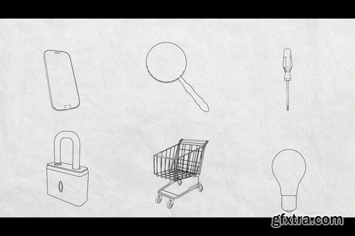 3d Flex Sketch Elements After Effects Templates