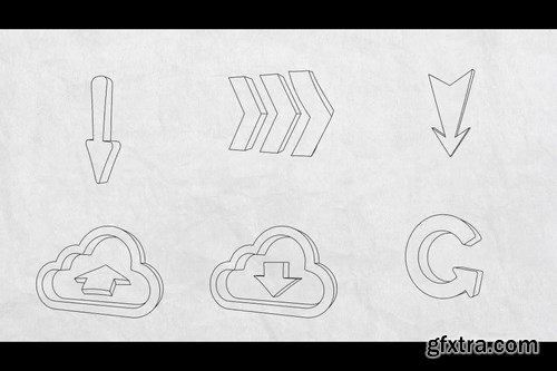 3d Flex Sketch Elements After Effects Templates