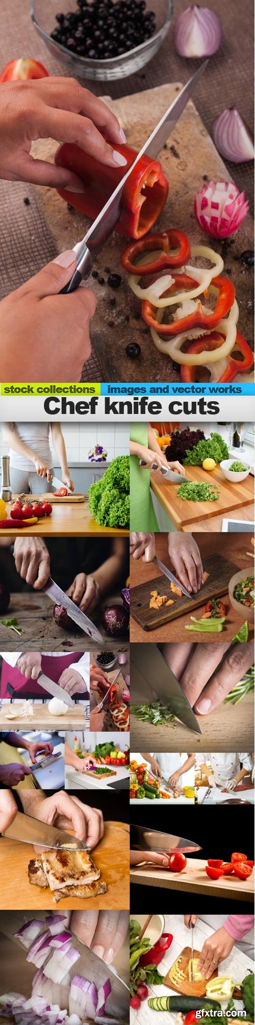 Chef knife cuts, 15 x UHQ JPEG