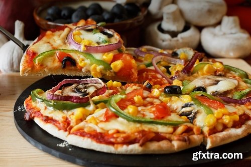 Collection of pizza ingredients of products for the preparation of a vegetable pie 2-25 HQ Jpeg