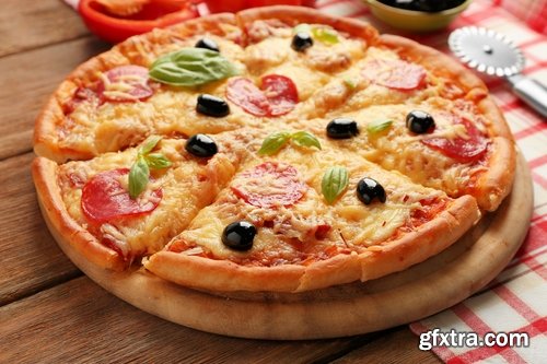 Collection of pizza ingredients of products for the preparation of a vegetable pie 2-25 HQ Jpeg