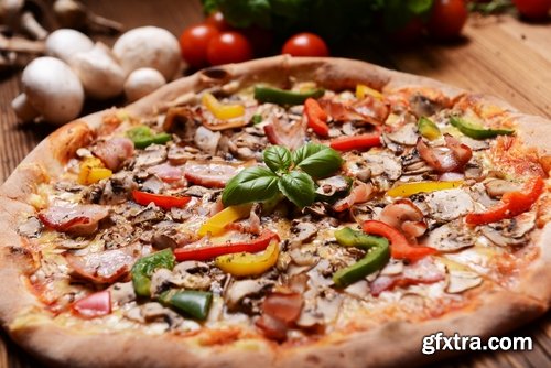 Collection of pizza ingredients of products for the preparation of a vegetable pie 2-25 HQ Jpeg