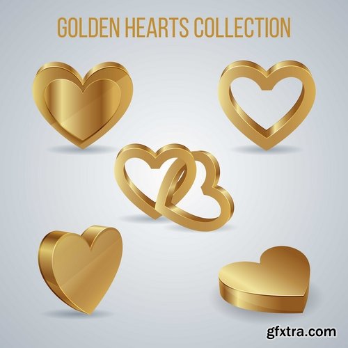 Collection of gold calligraphic design elements feather heart arrow wallpaper pattern 25 EPS