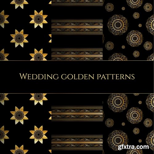 Collection of gold calligraphic design elements feather heart arrow wallpaper pattern 25 EPS