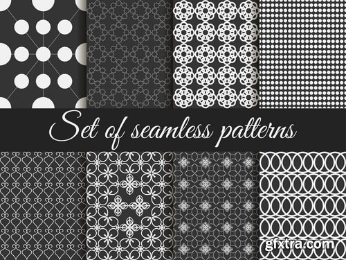 Collection of black and white abstract calligraphic wallpaper pattern example 25 EPS