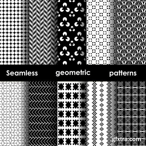 Collection of black and white abstract calligraphic wallpaper pattern example 25 EPS