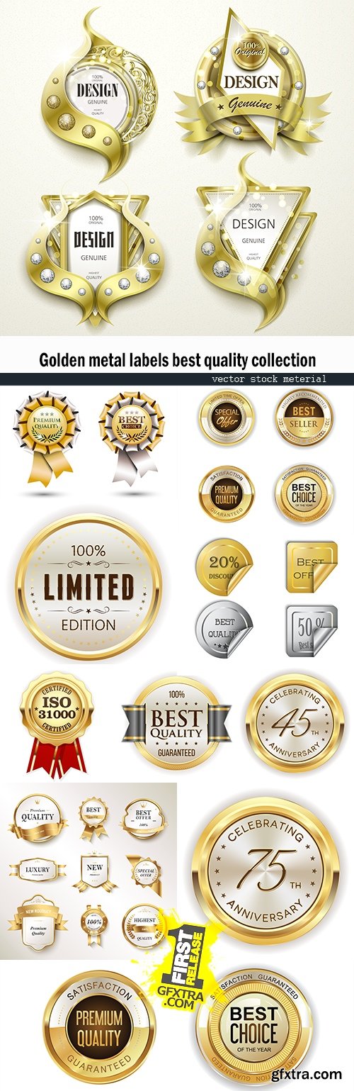 Golden metal labels best quality collection