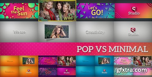 Videohive Pop Vs Minimal | Fast Slideshow Pack 17438770